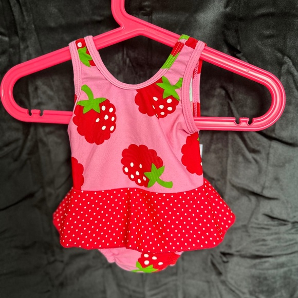 I Play, NEW, adorable bathing suit with strawberry print,  infant size S - Picture 1 of 5